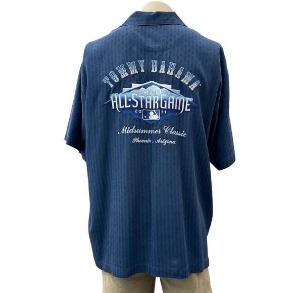 Tommy Bahama Silk MLB Baseball Game 2011 Mid-Summer Classic Shirt Blue Men XL‎ - Picture 2 of 11
